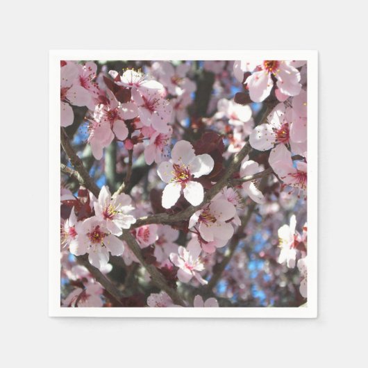 Branch of Pink Blossom Spring Floral Servetten (Voorkant)