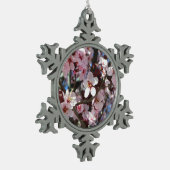 Branch of Pink Blossom Spring Floral Tin Sneeuwvlok Ornament (Links)