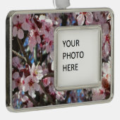 Branch of Pink Blossom Spring Floral Verzilverd Omlijst Ornament (Rechts)