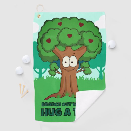 Branch out met liefde knuffel een boom golfhanddoek (Insitu)