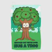 Branch out met liefde knuffel een boom golfhanddoek (Voorkant)