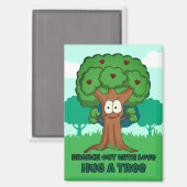 Branch out met liefde knuffel een boom magneet (Voorkant / Achterkant)