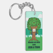 Branch out met liefde knuffel een boom sleutelhanger (Voorkant Links)