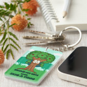 Branch out met liefde knuffel een boom sleutelhanger (Voorkant Rechts)