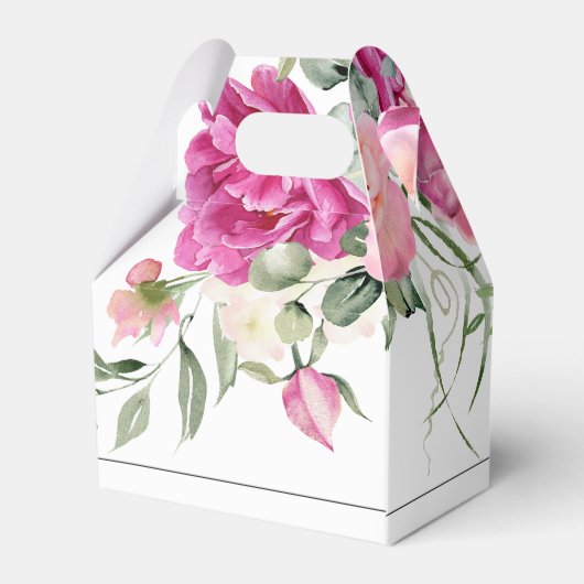 Branch, roze rozenbloemen zwarte typografie bruilo bedankdoosjes (Achterkant)