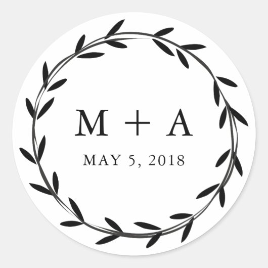 Branch Rustic  Wedding Design Ronde Sticker (Voorkant)