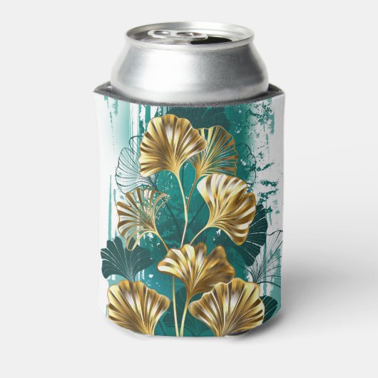 Branch with Golden Leaves Ginko Biloba Blikjeskoeler (Blikje Achterkant)