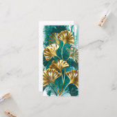 Branch with Golden Leaves Ginko Biloba Kaart (Voorkant / Achterkant in situ)