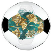 Branch with Golden Leaves Ginko Biloba Voetbal (Gedraaid)