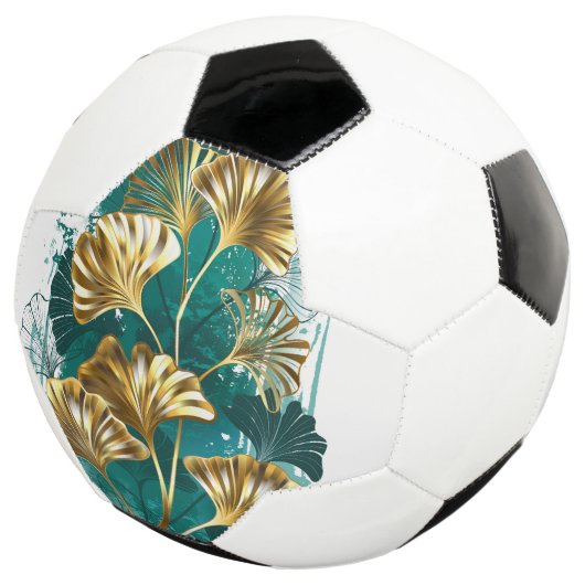 Branch with Golden Leaves Ginko Biloba Voetbal (Drie kwart)