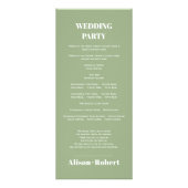 Branch with peach roses sage wedding program reclamekaart (Achterkant)