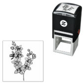 branch with pink orchid flowers sticker  zelfinktende stempel (In situ)