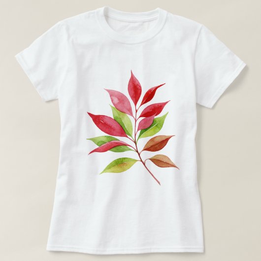 Branch with red leaves t-shirt (Design voorkant)