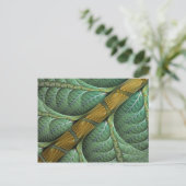 "Branched" Organic Green Fractal Briefkaart (Staand voorkant)