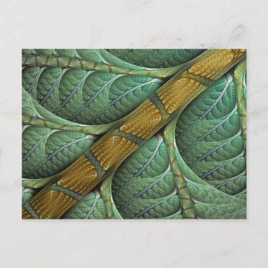 "Branched" Organic Green Fractal Briefkaart (Voorkant)