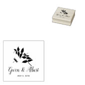 Branches and Dragonfly Wedding Monogram Rubberstempel (Gestempeld)