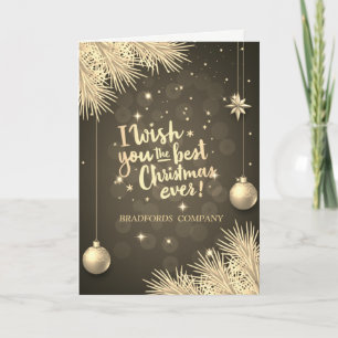 Branches, Balls, ik wens je het beste kerstfeest o Feestdagen Kaart