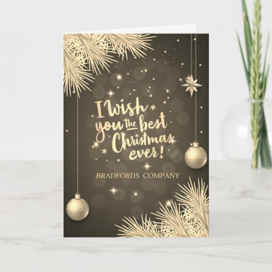 Branches, Balls, ik wens je het beste kerstfeest o Feestdagen Kaart (Voorkant)
