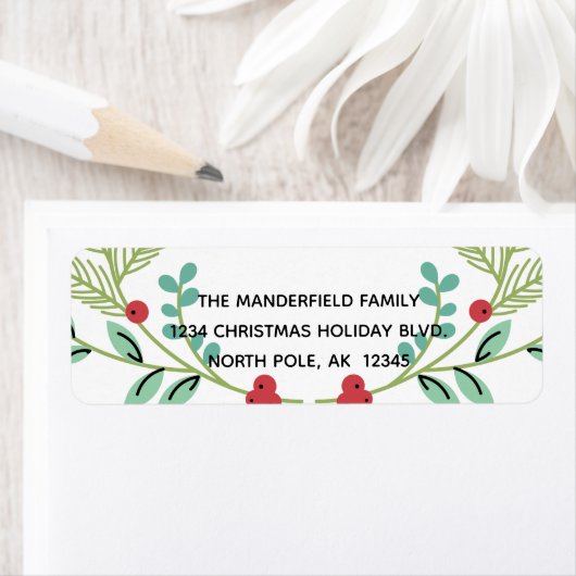 Branches en bessen Vakantie Retouradres Labels (Insitu)