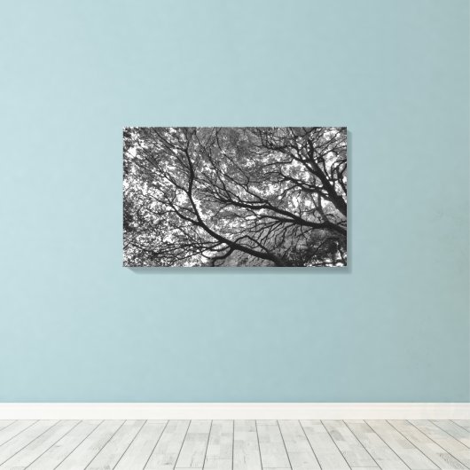 Branches en bladeren canvas afdruk (Insitu (Houten vloer))