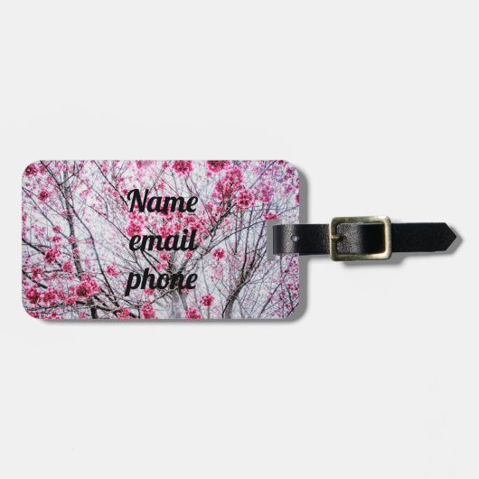 Branches en bloemen van een Cherry Tree Bagagelabel (Voorkant horizontaal)