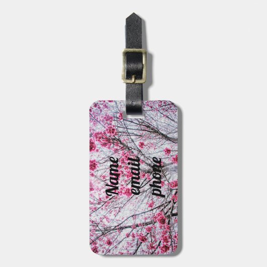 Branches en bloemen van een Cherry Tree Bagagelabel (Voorkant verticaal)