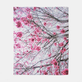Branches en bloemen van een Cherry Tree Fleece Deken