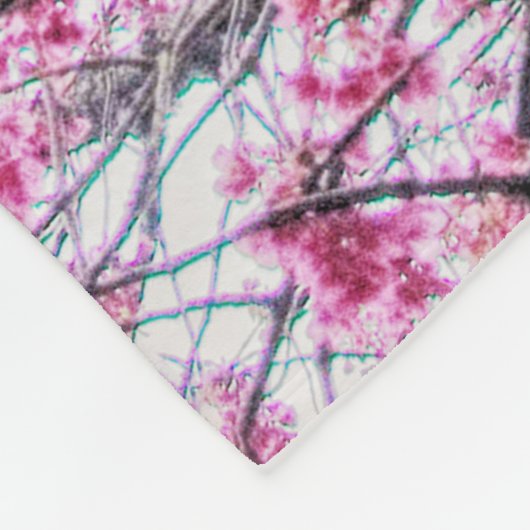 Branches en bloemen van een Cherry Tree Fleece Deken (Hoek)