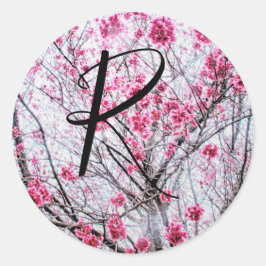 Branches en bloemen van een Cherry Tree Ronde Sticker