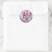 Branches en bloemen van een Cherry Tree Ronde Sticker (Tas)