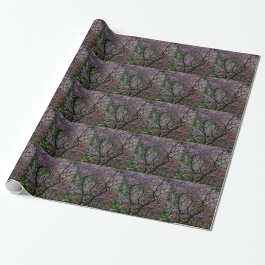 Branches en bloesems cadeaupapier (Uitgerold)