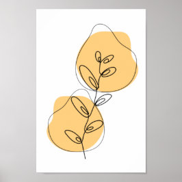 Branches en lederen lijnkunst poster