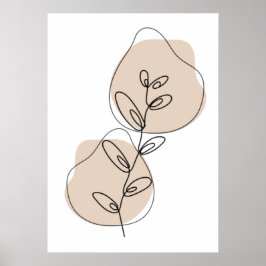 Branches en lederen lijnkunst poster
