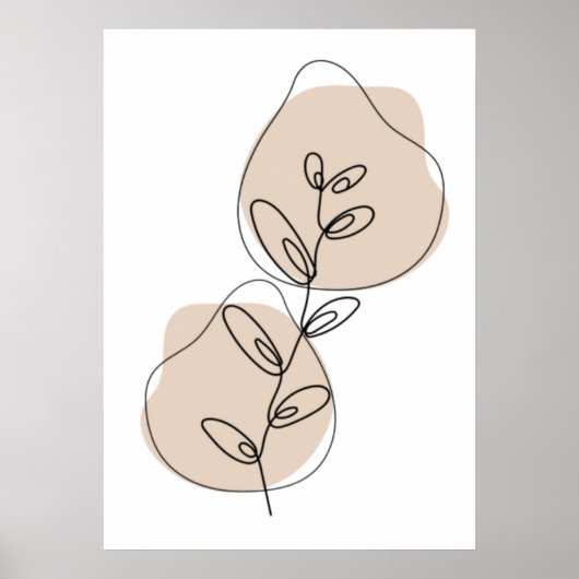 Branches en lederen lijnkunst poster (Voorkant)