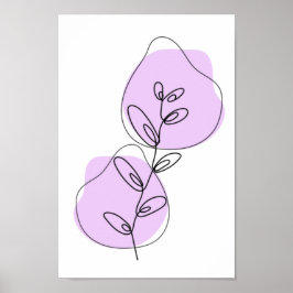 Branches en lederen lijnkunst poster