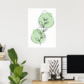 Branches en lederen lijnkunst poster (Thuiskantoor)
