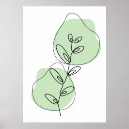 Branches en lederen lijnkunst poster