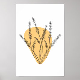 Branches en lederen lijnkunst poster