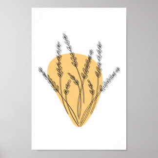 Branches en lederen lijnkunst poster