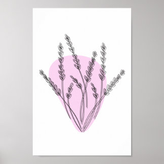 Branches en lederen lijnkunst poster