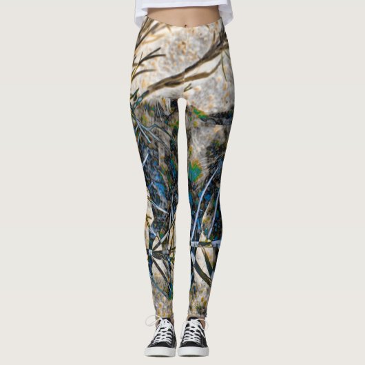 Branches en Paarden Abstracte Leggings (Voorkant)