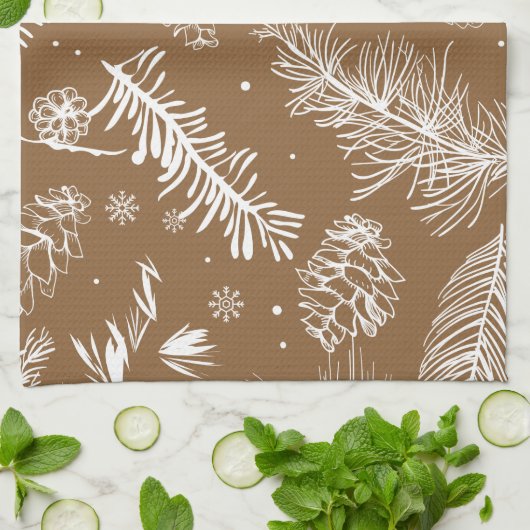 Branches en pine 3 theedoek (Gevouwen)