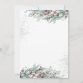Branches Holly Berry Snowflakes Baby shower Kaart (Achterkant)