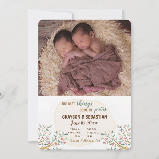 Branches of Love Foto Aankondiging Geboorte (Voorkant)