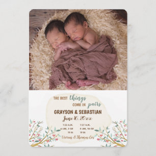 Branches of Love Photo Birth Announcement Aankondiging