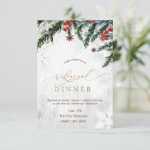 Branches Rode bessen Sneeuwvlok repetitie diner Kaart (Staand voorkant)