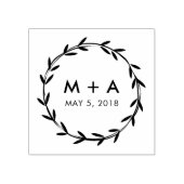 Branches Rustic Wedding Monogram Initials Rubberstempel (Afrduk)