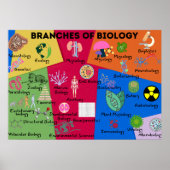 Branches van de biologie poster (Voorkant)