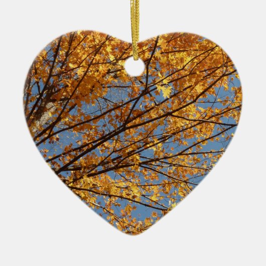 Branches van de Oranje herfst Maple Leaves II Keramisch Ornament (Voorkant)