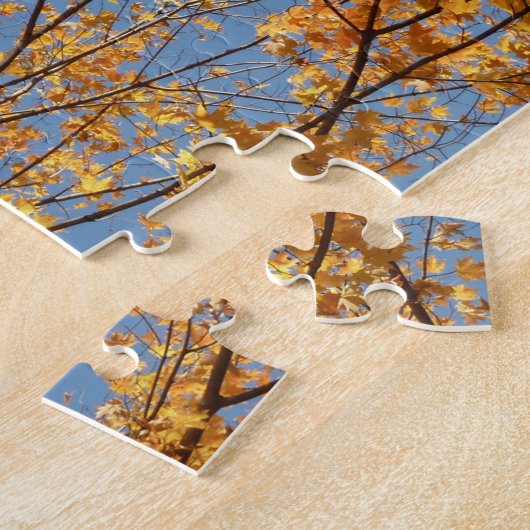 Branches van de Oranje herfst Maple Leaves II Legpuzzel (Zijkant)
